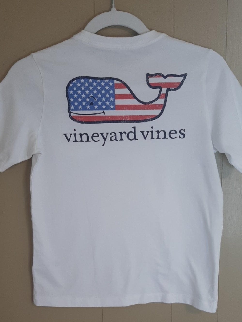 Vineyard Vines Girl's Small White Short Sleeve Pocket Tee With Logo And Whale - Picture 3 of 12